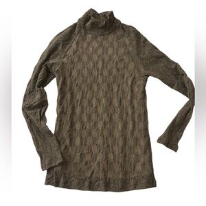 ONLY HEARTS Gray Lace Lined Turtleneck